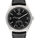 Rolex 1908 - 52509-0002 Alligator Leather Strap Domed And Fluted Bezel Black Index Arabic Dial White Gold Watch