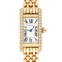 Cartier Tank WB3005K3 18K Yellow Gold Diamond Bezel Quartz Watch