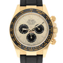 Rolex Cosmograph Daytona 126518LN-0012 "Pikachu" Black Cerachrom Bezel Champagne Index Dial Oysterflex Strap Yellow Gold Watch 2024