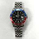 Rolex GMT-Master "Pepsi" 40mm 16750 Jubilee Stainless Steel Watch Black Dial