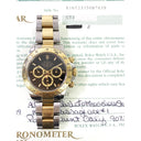 Rolex Daytona 40mm 16523 Oyster Stainless Steel & Yellow Gold Watch Black Dial 1999