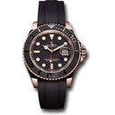 Rolex Yachtmaster 37mm 268655-0017 Rose Gold With Black Rubber Watch Black Dial 2024