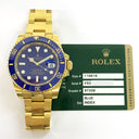 Rolex Submariner Date 116618LB 40mm Yellow Gold with Blue Dial Watch 2011
