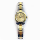 Rolex Oyster Perpretual 26mm 67193 Stainless Steel & Yellow Gold Watch Champagne Index Dial