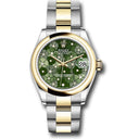 Rolex Datejust 31mm 278243-0031 Green Floral Diamond Dial Two Tone Yellow Gold Oyster Watch 2024