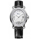 Happy Sport Oval Diamond Bezel 278546/3002 Stainless Steel With Black Leather Watch 2024