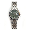 Rolex Datejust Green Palm Dial 36mm 126234-0047 Stainless Steel Jubilee Watch MINT 2022