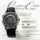 Patek Philippe World Time 5575G-001 White Gold with Black Leather Watch Black Dial 2015