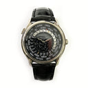 Patek Philippe World Time 5575G-001 White Gold with Black Leather Watch Black Dial 2015