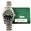 Rolex Datejust 36 Black Dial Fluted White Gold Bezel 126234  Stainless Steel Jubilee Watch 2020