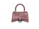 Balenciaga Hourglass XS Crocodile Embossed Pink