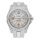 Breitling Super Ocean Mens 44mm Custom Diamond Stainless Steel Watch A44360