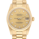 Rolex 31mm 18kt Gold Datejust Presidential Champagne Diamond Dial Midsize 68278