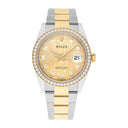 Rolex Datejust 36 126283RBR Champagne Logo Dial Factory Diamond Bezel 2022