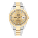 Rolex Datejust 41 Factory Champagne Diamond Dial 2tone Watch Oyster Band 126333