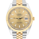 Rolex Datejust 126333-0010 41mm Champagne Index Dial 2tone Watch Jubilee Band 2022