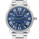 Cartier Ronde Solo XL Blue Dial Automatic Steel Mens Watch WSRN0023 Papers