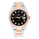 Rolex Datejust 36mm Black Diamond Dial Rose Gold/Stainless Steel 116201