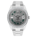 Rolex Datejust 126334 Stainless Steel 41mm Gray Wimbledon Dial Diamond Bezel