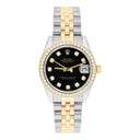 Rolex Datejust 31 mm Black Two Tone Ladies Watch Diamond Dial/Bezel Jubilee Band