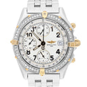Breitling Chronomat Cream Dial 39MM Steel & 18K Yellow Gold B13050 Diamond Bezel