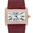 Cartier Tank Divan Mini Yellow Gold Diamond Ladies Watch WA301071 New Strap