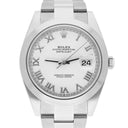 Rolex Datejust 41 126300 Steel White Roman Dial Oyster Band Watch