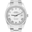 Rolex Datejust 41mm 126334 Fluted Bezel White Roman Dial Oyster Bracelet