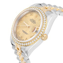 Rolex Datejust 36 Gold & Steel 116233 Champagne Roman Dial Diamond Bezel Jubilee Watch