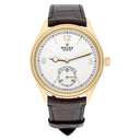 Rolex 1908 White Dial 18K Yellow Gold Watch Leather Strap 52508 Box/ Papers 2024
