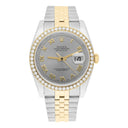 Rolex Datejust 36 2tone 116233 Diamond Bezel Grey Roman Dial Jubilee Band