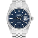 Rolex Datejust 1600 Stainless Steel Oyster Rare Blue Dial Unisex Watch 36mm