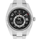 Rolex Sky Dweller 18k White Gold Black Arabic Dial 42mm Watch 326939