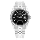 Unworn Rolex Datejust Black 36mm Stainless Steel Jubilee Watch 126234 Complete