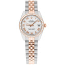 Rolex Datejust 31mm 18k Rose Gold/Steel Watch White Roman Dial Diamonds 178271