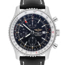 Breitling Navitimer World Black Dial Stainless Steel Watch A24322 New Strap