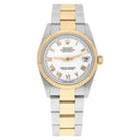 Rolex Datejust 31mm 68273 White Roman Two Tone Watch Circa 1997 Complete Oyster