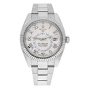 Rolex Sky Dweller 18k White Gold Ivory White Roman Dial 42mm Complete 326939