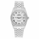 Rolex Datejust 36mm Stainless Steel Watch White Roman Dial 16220 Circa 2000