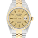 Rolex Datejust 36mm 16013 Two Tone Champagne Linen Dial Jubilee Circa 1986