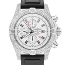 Breitling Super Avenger White Dial A13370 Stainless Steel Custom Diamond Watch
