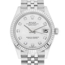 Rolex Datejust Ladies 278274 31mm Silver Diamond Dial Fluted Bezel Jubilee Band