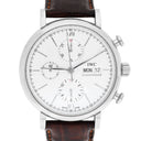 IWC Portofino Chronograph IW391027 42.00mm Silver Dial Leather Strap Stainless Steel Watch