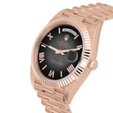 Rolex Day Date 228235-0055 Slate Ombré dial Dial Fluted Bezel 18k Rose Gold Watch