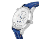 Jaeger Le Coultre  38mm Stainless Steel Blue Leather Band 142.8.92