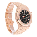 Audemars Piguet Royal Oak 26320OR.OO.1220OR.01 Black Chronograph Dial Rose Gold Black Mens Watch