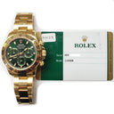 Rolex Daytona Green Dial 40mm 116508 Yellow Gold Watch Oyster Bracelet 2017