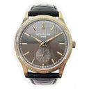 Patek Philippe Calatrava 6119G-001 39mm White Gold with Black Dial Leather Strap