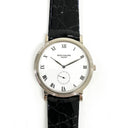 Patek Philippe Calatrava 3919G-001 White Gold With Black Leather Watch Black Roman Dial 2001