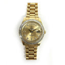 Rolex Day-Date II 41mm 218398BR Yellow Gold with Champagne Diamond Dial Watch 2014
